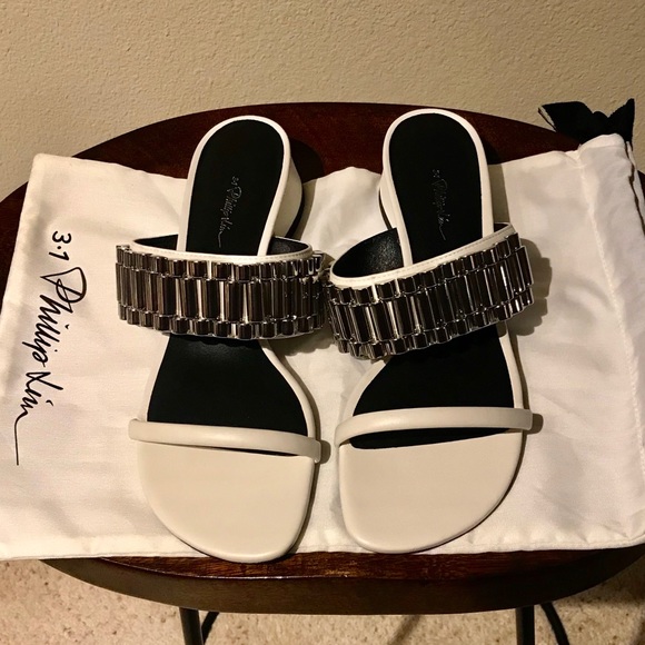 NWOB 3.1 PHILLIP LIM LEATHER DRUM WATCH SANDALS - Picture 4 of 7